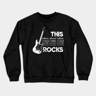 This Dad Rocks Guitar Chords Guitarist Fathers Day Crewneck Sweatshirt